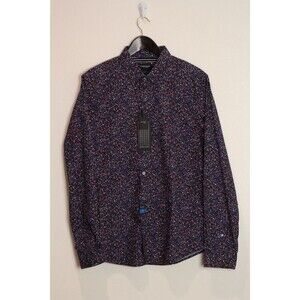 Denim & Flower ricky singh mens shirt Large Button Down multi color micro floral